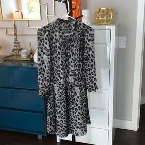 100% Silk Babaton Leopard Print Dress - Size XXS